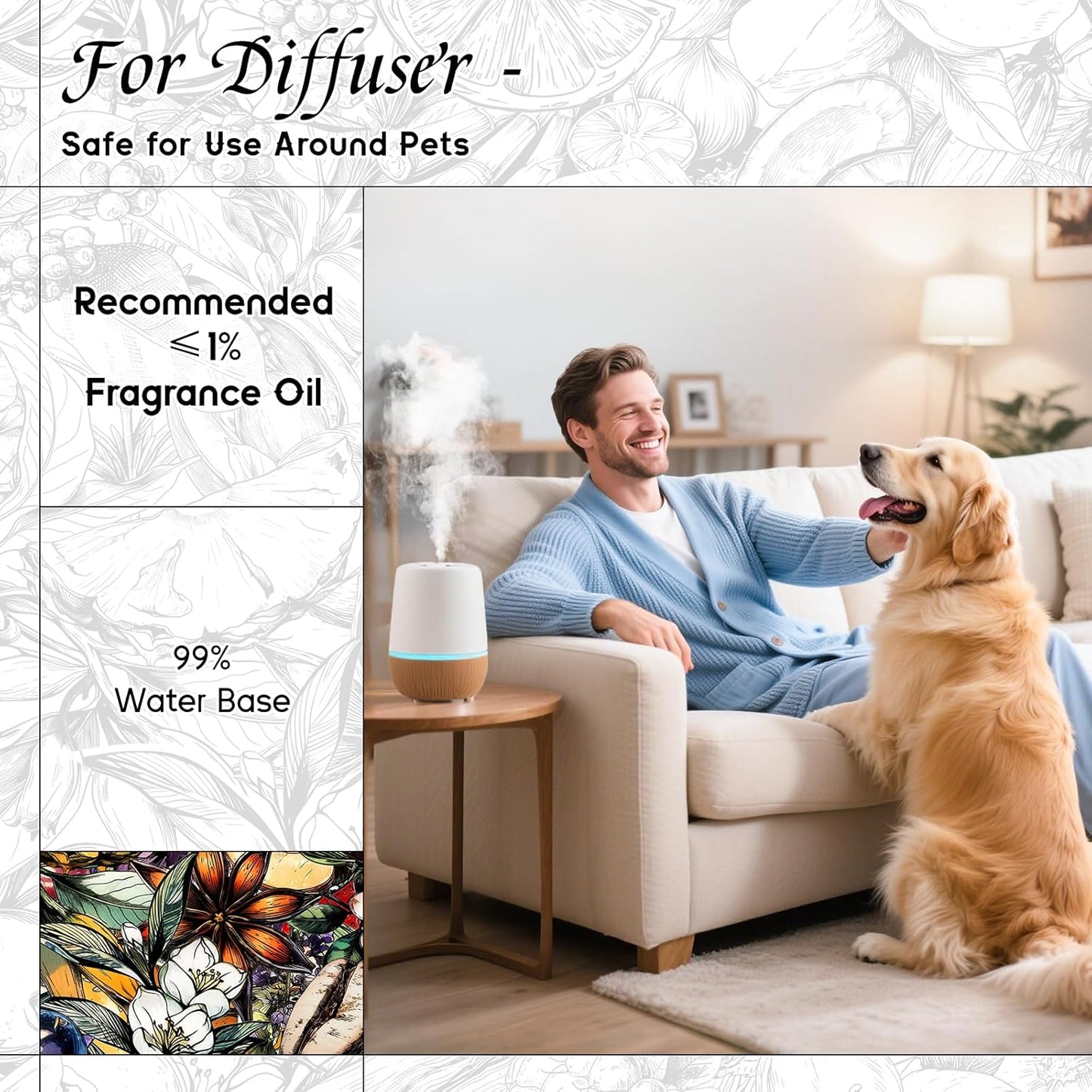 HIQILI Beach Walk Fragrance Oil for Diffuser & Humidifier, Candle & Soap Making, Luxury Hotel Scents, Perfect as a Gift - 5.07 Fl Oz