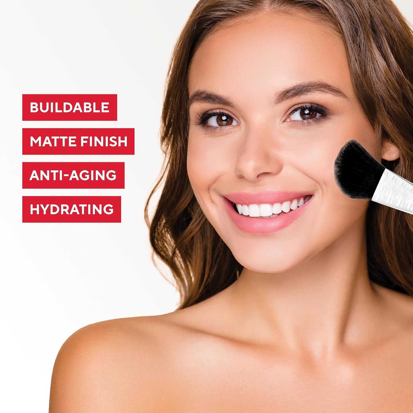 Mirabella Invincible Pure Pressed Powder Foundation - Buildable Mineral Makeup & Blurring Setting Powder for All Skin Types - HD Matte Finishing - Porcelain P1