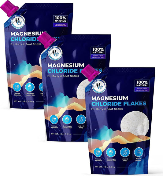 Dead Sea Magnesium Flakes Bath Salts | Premium Magnesium Supplement Bath Salts (15 Pound)