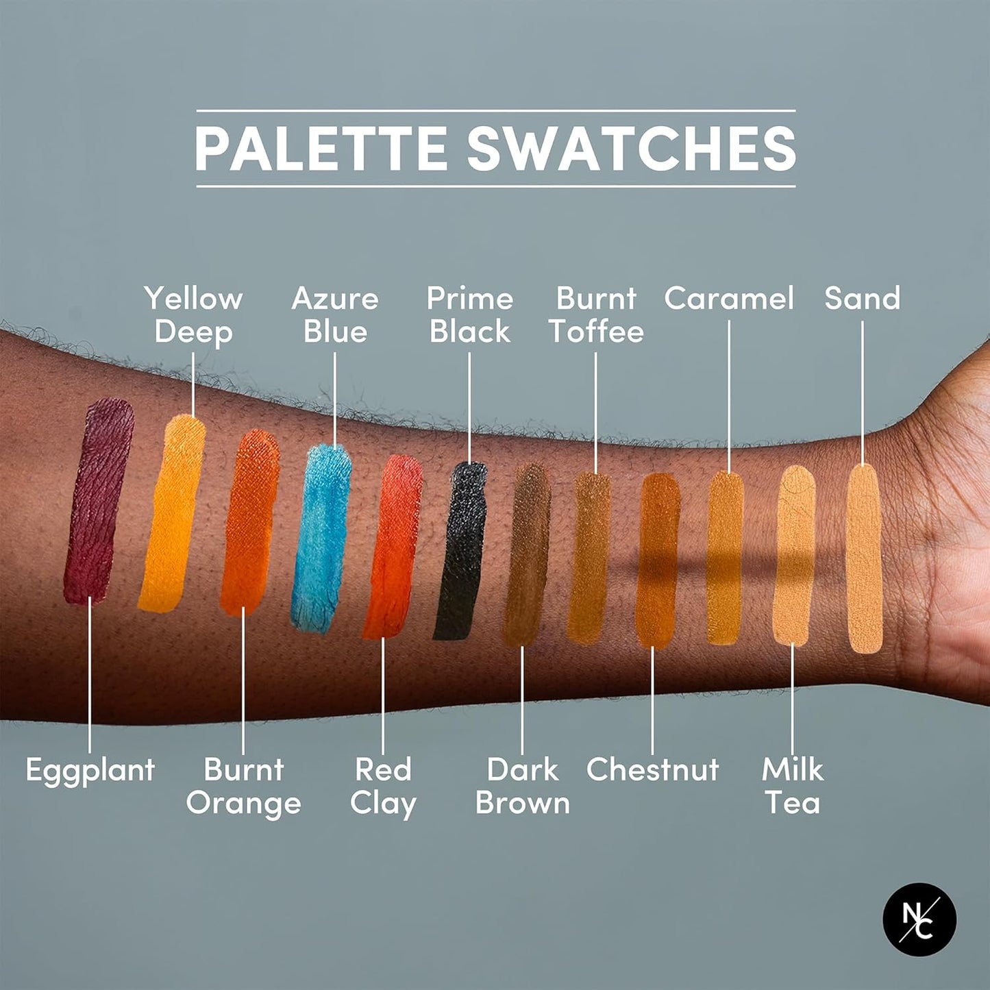 12 Color Dark Flesh Tone Alcohol Activated Makeup Palette Kit - Includes Alcohol Activator and Moisturizing Remover - Waterproof Makeup for Professional Makeup Artists