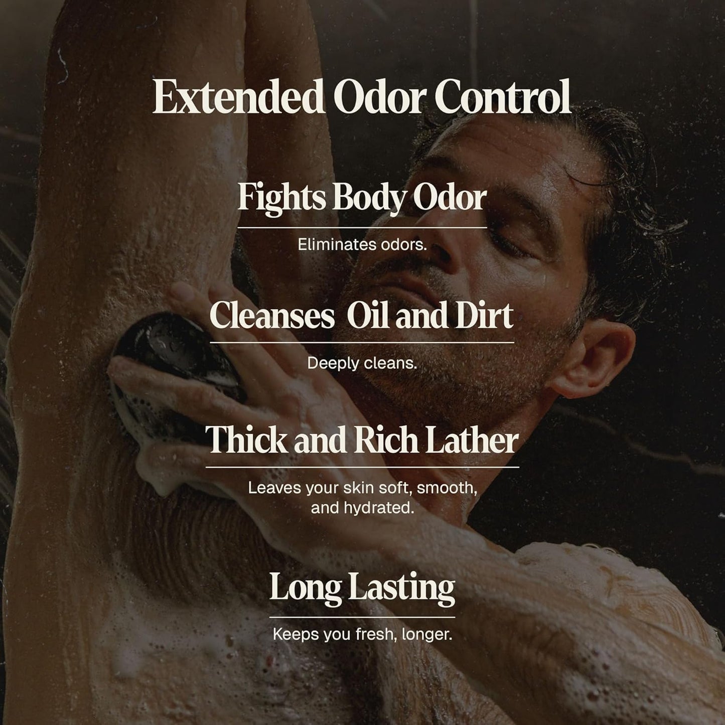 Black Wolf Deodorizing Body Wash for Men - Mens Long-Lasting Shower Gel Fights Body Odor - Hydrating & Moisturizing Body Cleanser Soap Removes Grime, Sweat & Buildup - Clean & Crisp Agave Scent