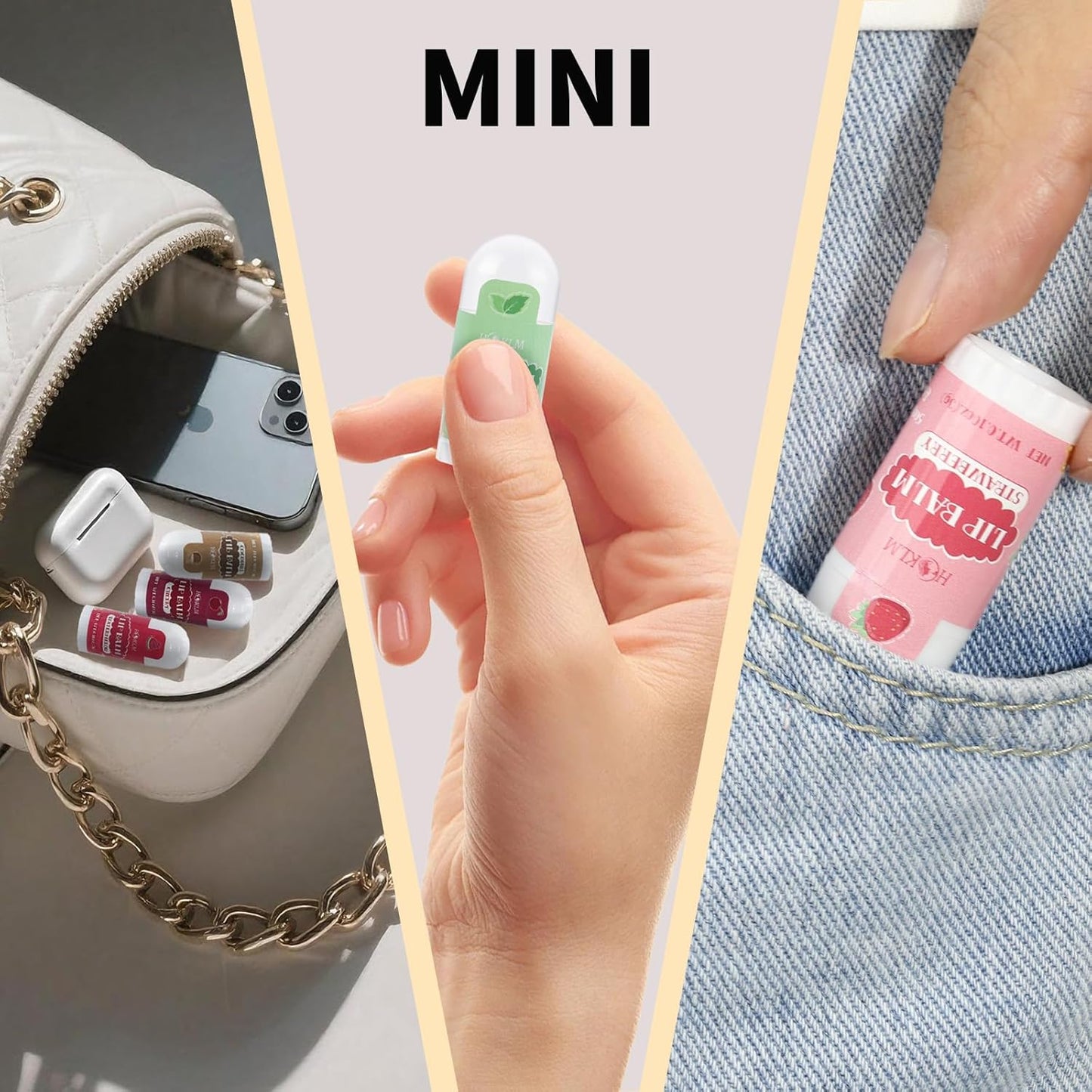 Mini Lip Balm 50 Pack, Natural Lip Balms with Vitamin E and Coconut Oil. Moisturizes for Dry Lips, Perfect for Party Favors, Gift Bags and Small Gifts-13 Flavors