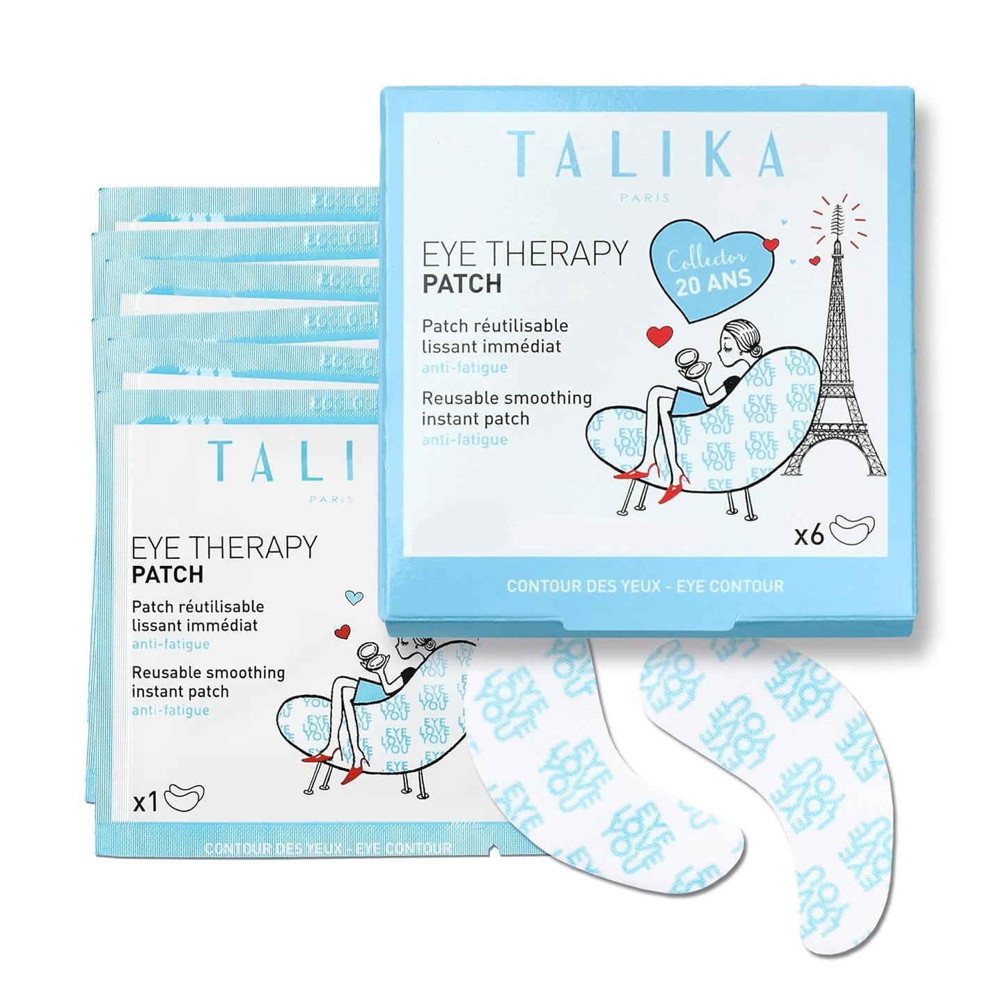 Talika Eye Therapy Patch - Instant Smoothing Patches - Mask For Dark Circles Puffiness & Tired Eyes - 6 Refills Reusable Under Eye Patches for Adults Skincare Eye Treatment
