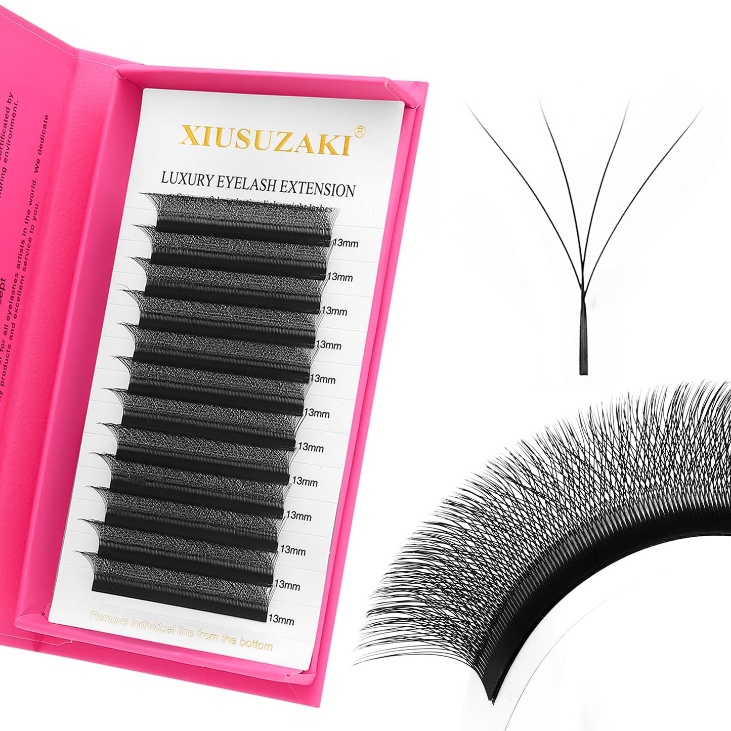 W Lash Extensions Supplies 4D Eyelash Extensions W Shape 0.07mm Thickness D Curl 10mm Premade Fans Easy Fan Lashes Volume Matte Black 12 Rows Crisscross Eye Lashes(W-4D-0.07-D,10mm)