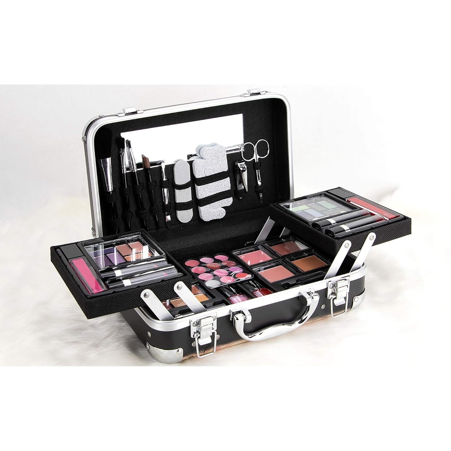 61pcs Makeup Gift Set With Extendable Trays and Mirror - Vmk1506, Paris Theme, 1 count