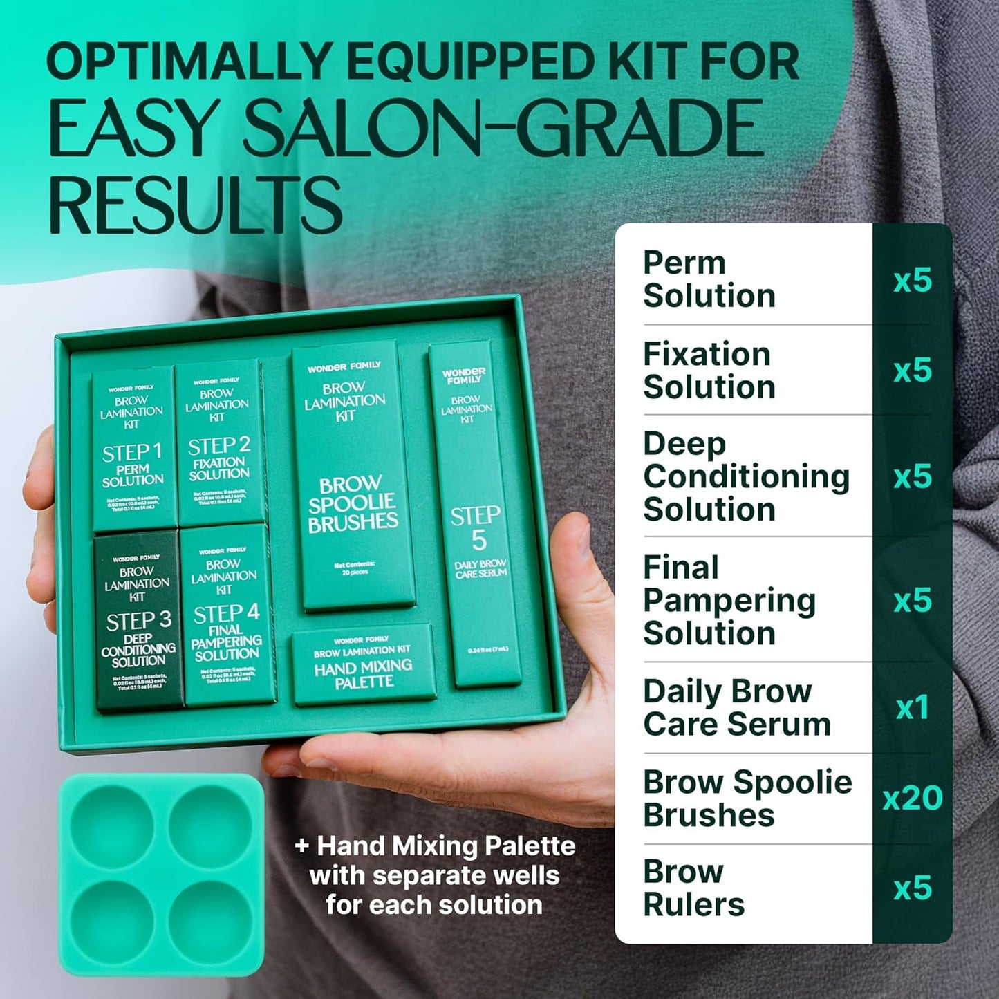 PRO Brow Lamination Kit – Eyebrow Lamination Kit with 5-Step Lifting System, Styling Brushes, Brow Rulers & Nourishing Serum – At Home Eye Brow Lamination Kit for Fuller, Defined Brows