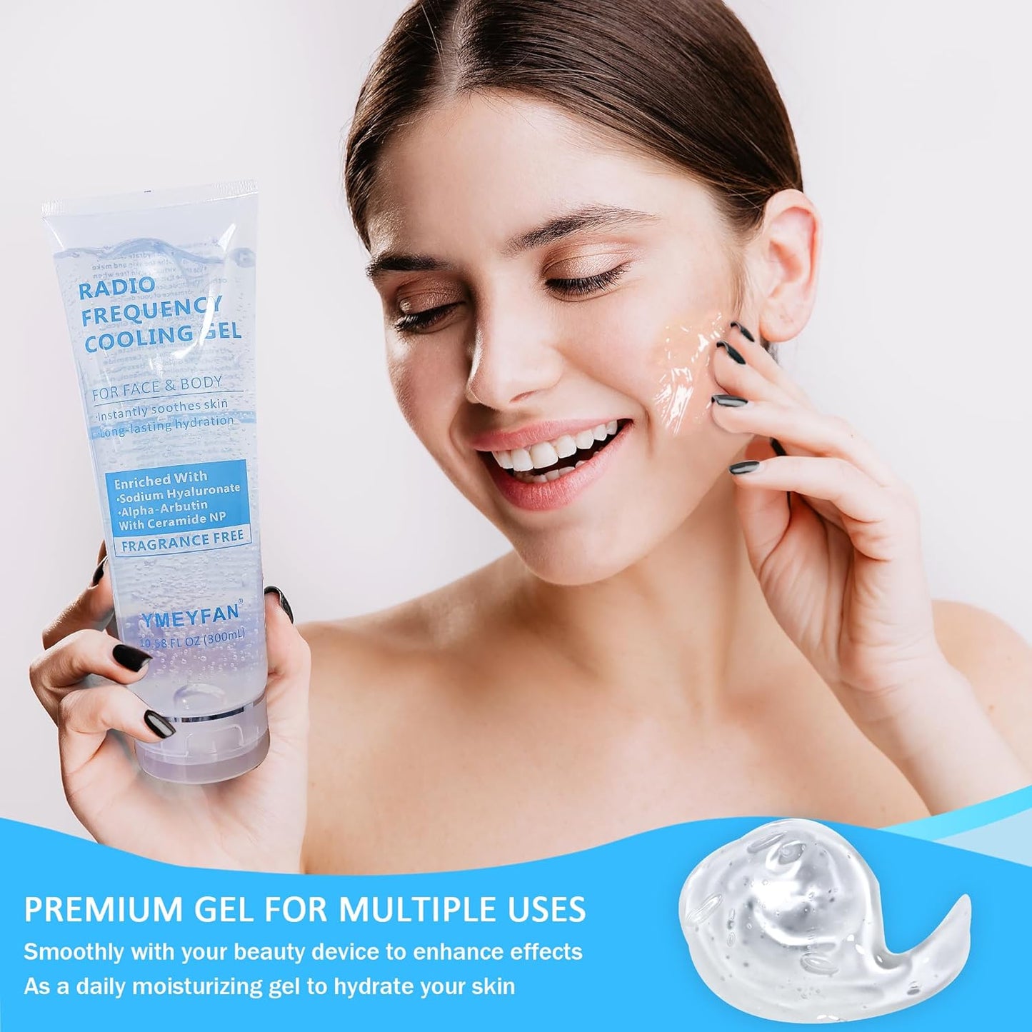 Conductive Gel for Microcurrent Radio Frequency Facial Device Cooling Gel, Fragrance-Free, Sodium Hyaluronate, Alpha-Arbutin, Bifida Ferment Lysate, Hydrating Premium Primer(900ML)