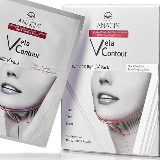 Facial Mask - Works for V-line Neck Chin Jawline - Fine Lines - Neck Wrinkles - Sagging Skin - for Women and Men - 5 Face Masks