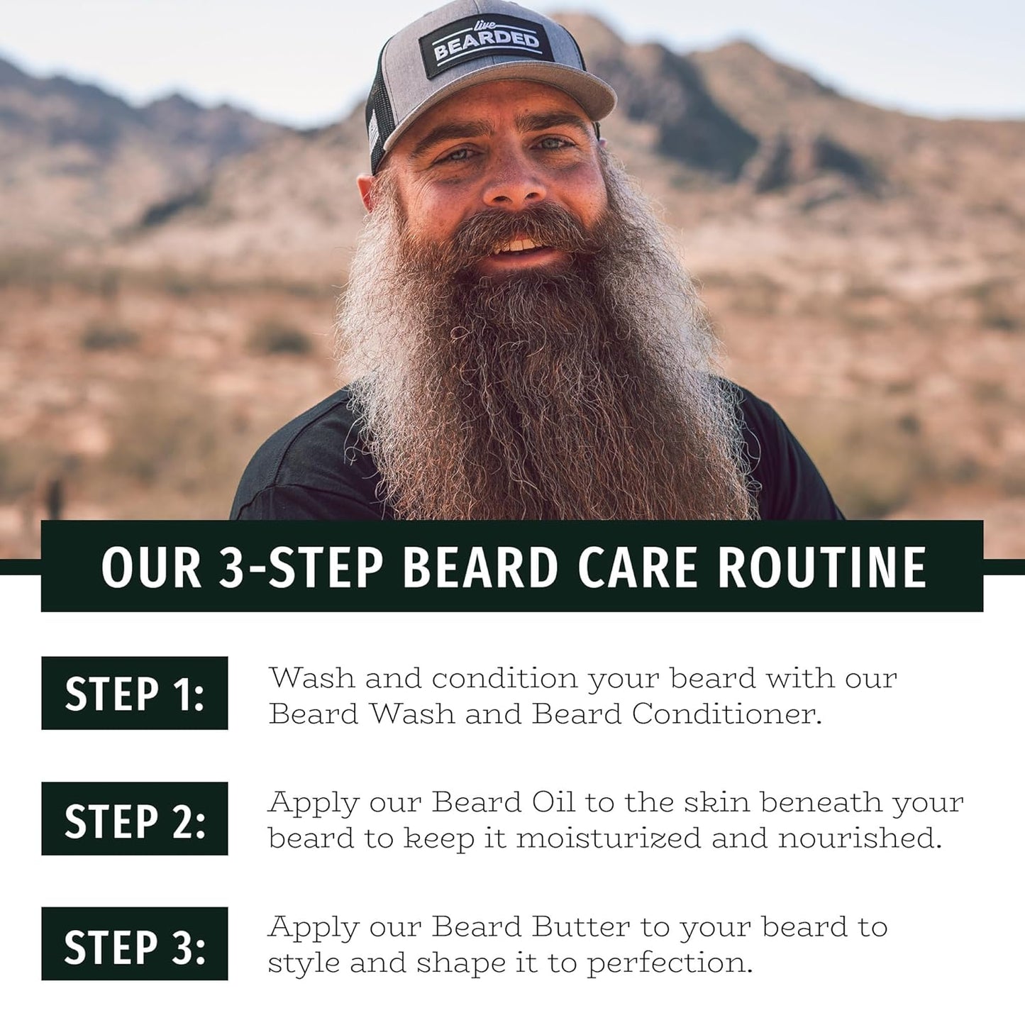 Live Bearded Beard Conditioner, 8 fl oz - Strengthens and Softens Facial Hair - Made in the USA - All-Natural Ingredients with Biotin, Caffeine | Straight Up Unscented - Fragrance-Free