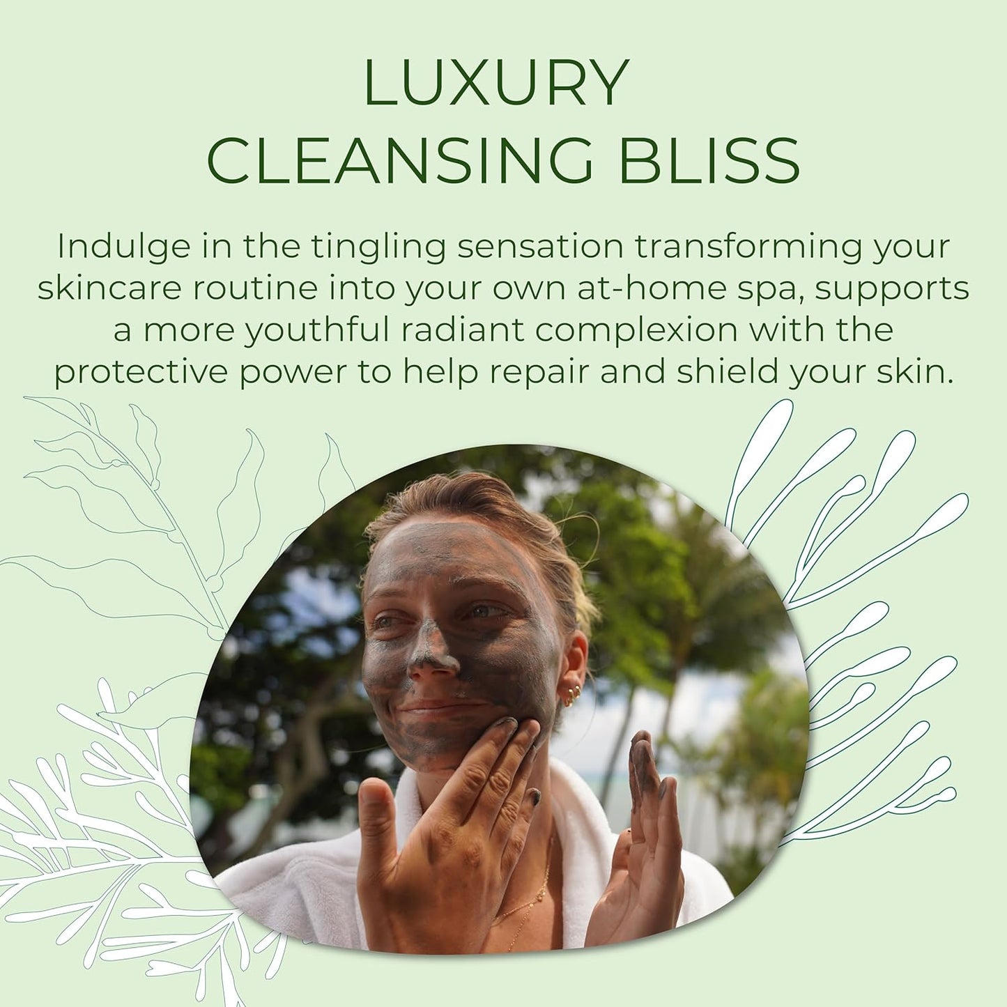 Sea-el Sea Kelp Mud Face Mask Skincare Activated Charcoal & Bentonite Clay Detox & Repair Facial Mask Calming Hydration Boost - Turmeric & Aloe Daily Glow Essentials for Women & Men - 2oz