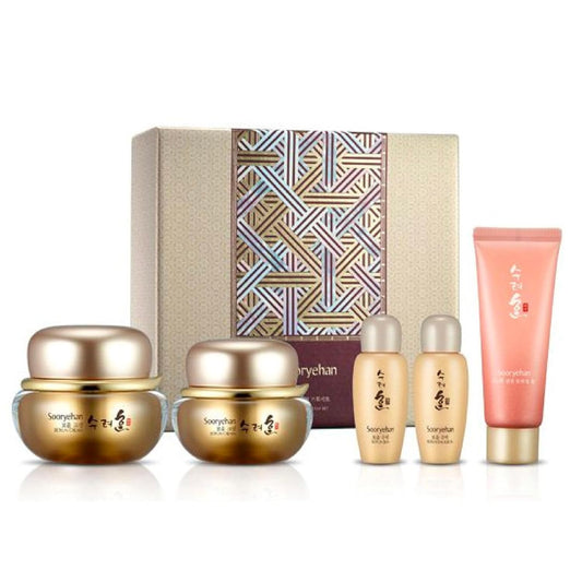 Sooryehan Boyun Luxury Korean Skin Care Gift Set (155ml/5.24 Fl Oz) - Red Ginseng Toner, Emulsion, Cleansing Foam & Moisturizer Cream by LG BEAUTY. Red Ginseng.