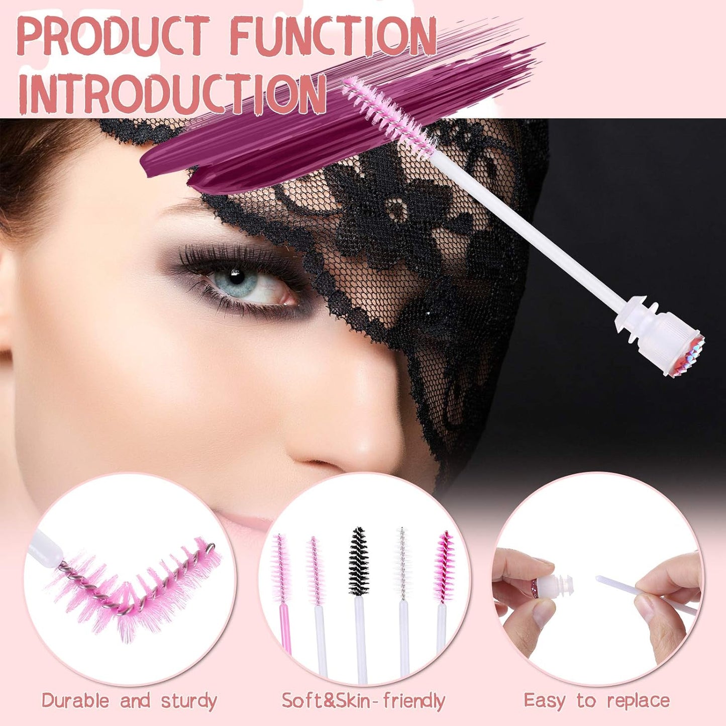 20 Pieces Eyelashes Brush Container Disposable Mascara Bruush Wand Case Lash Spoolies Tube Spoolie Holder Makeup Brush for Eyelash Extension Mix
