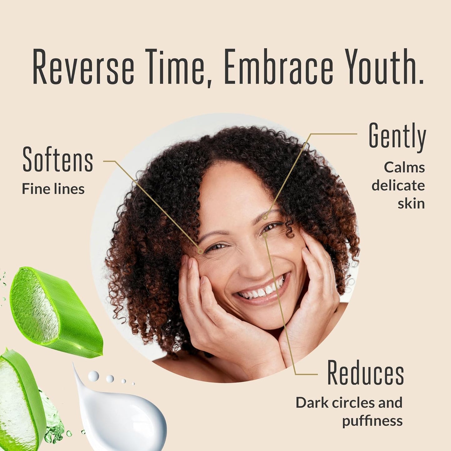 acorn+oak Eye Cream - Under Eye Cream for Dark Circles and Puffiness, Anti-Aging Skin Care with Aloe, Niacinamide, & Hyaluronic Acid to Firm Skin and Reduce Wrinkles, Soothing Face Cream (1 fl oz)