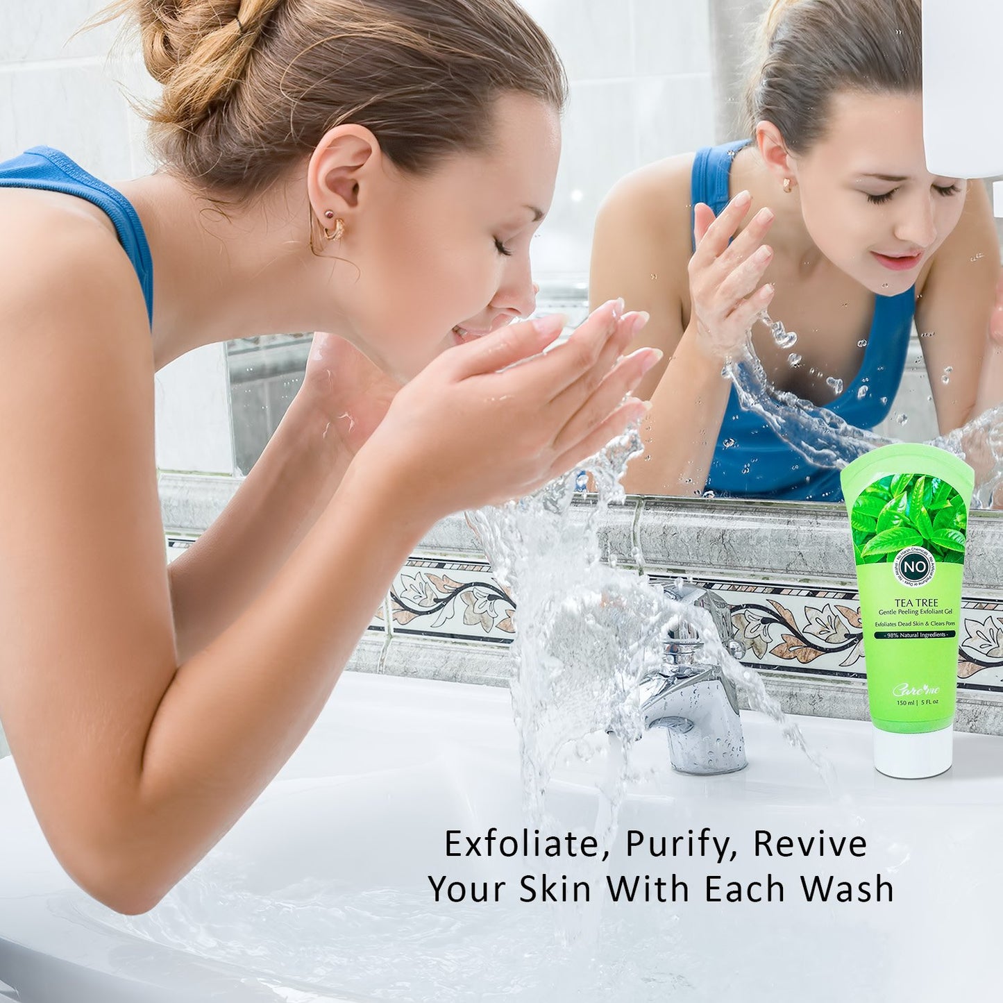 Facial Exfoliating Gel, Non-Scrub Gentle Exfoliantor for Face & Body, Exfoliates, Peels, and Removes Dead Skin Cells, Reveals Glowing, Brighter Skin, 150 ml/5 fl oz