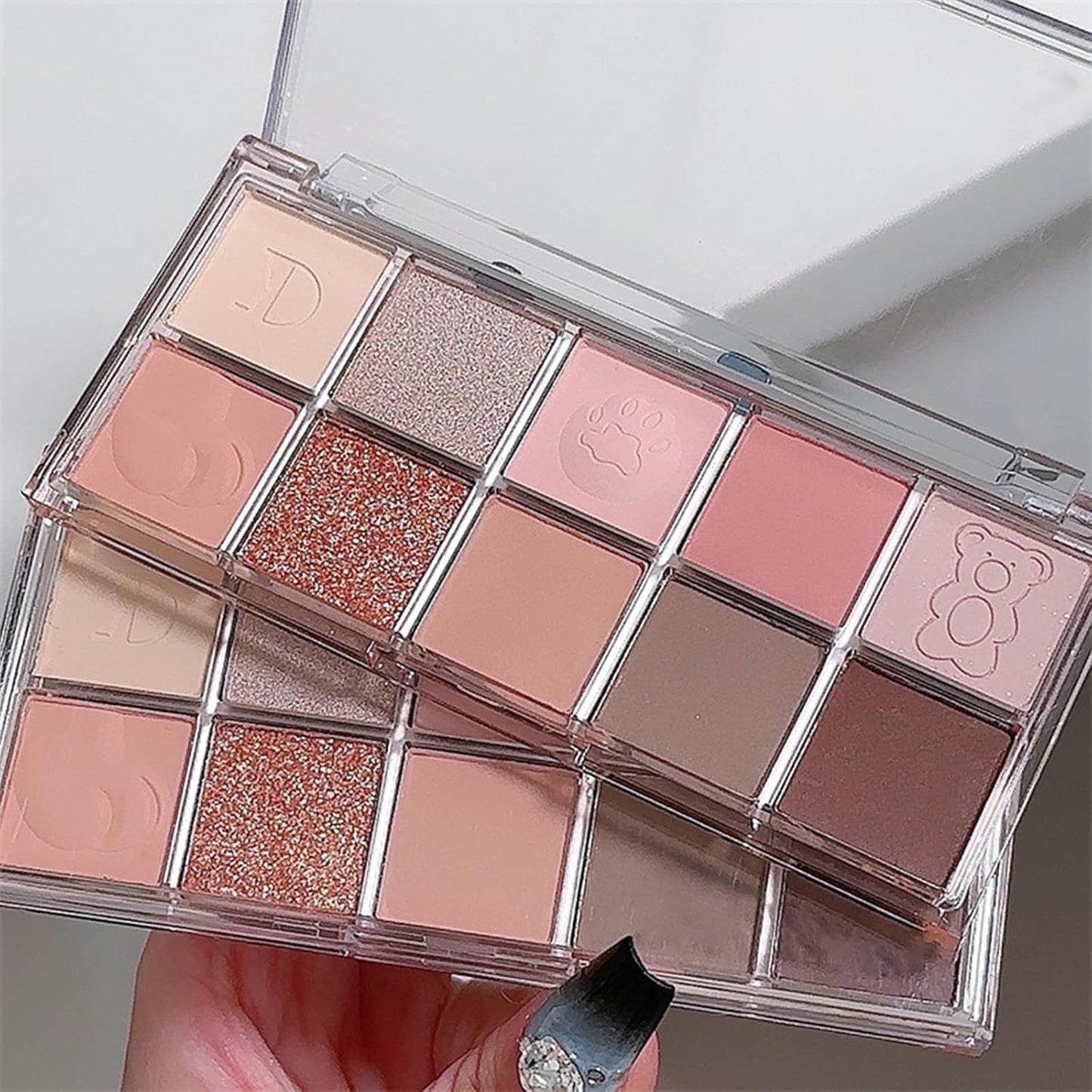 Erinde 10 Colors Eyeshadow Palette Makeup - Matte Shimmer Glitter Eye Shadow, Ultra-Blendable, High Pigmented, Naturing-Looking, Neutral Nude Eyeshadow Pallet with Professional Brush,17