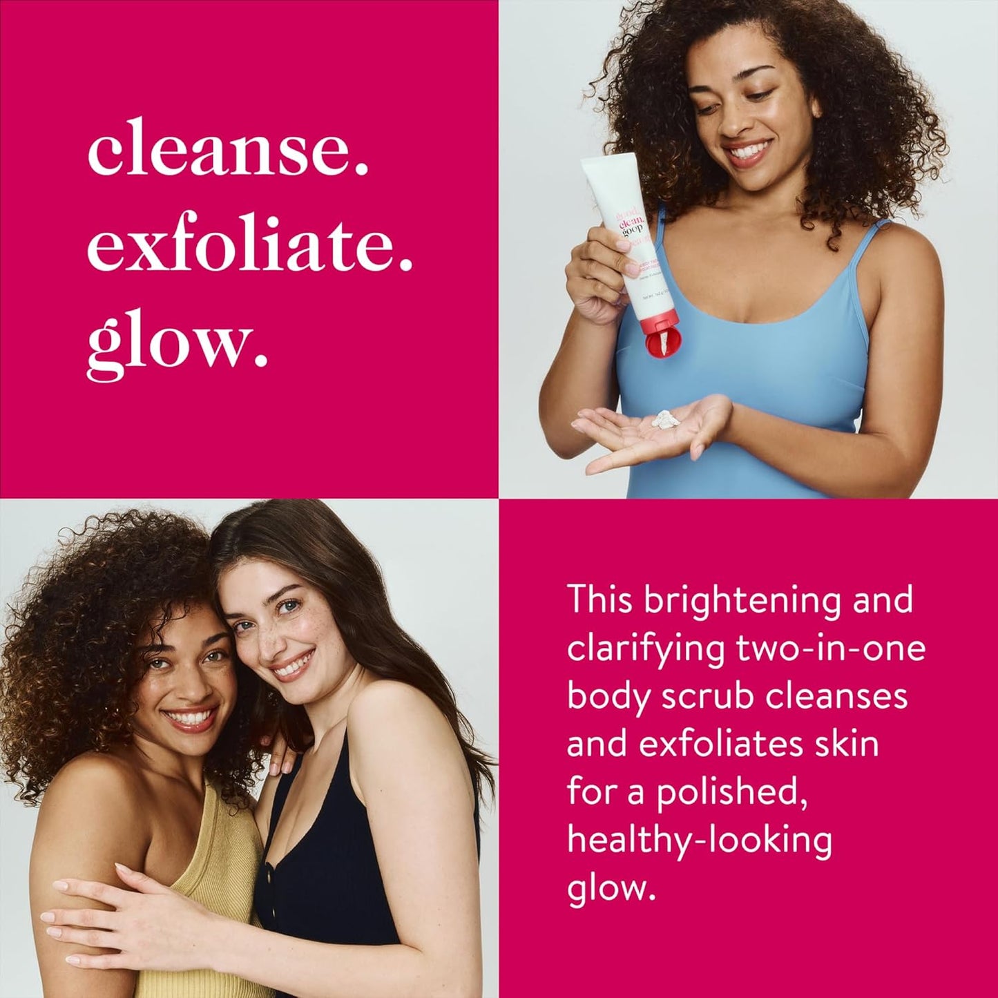 good.clean.goop beauty The Body Facial Exfoliating Scrub | Body Exfoliant & Cleanser for Glowing Skin | AHAs, Grape-Seed Exfoliant & Avocado Fruit Oil | Dead Skin Remover | Cruelty-Free & Vegan | 5 oz