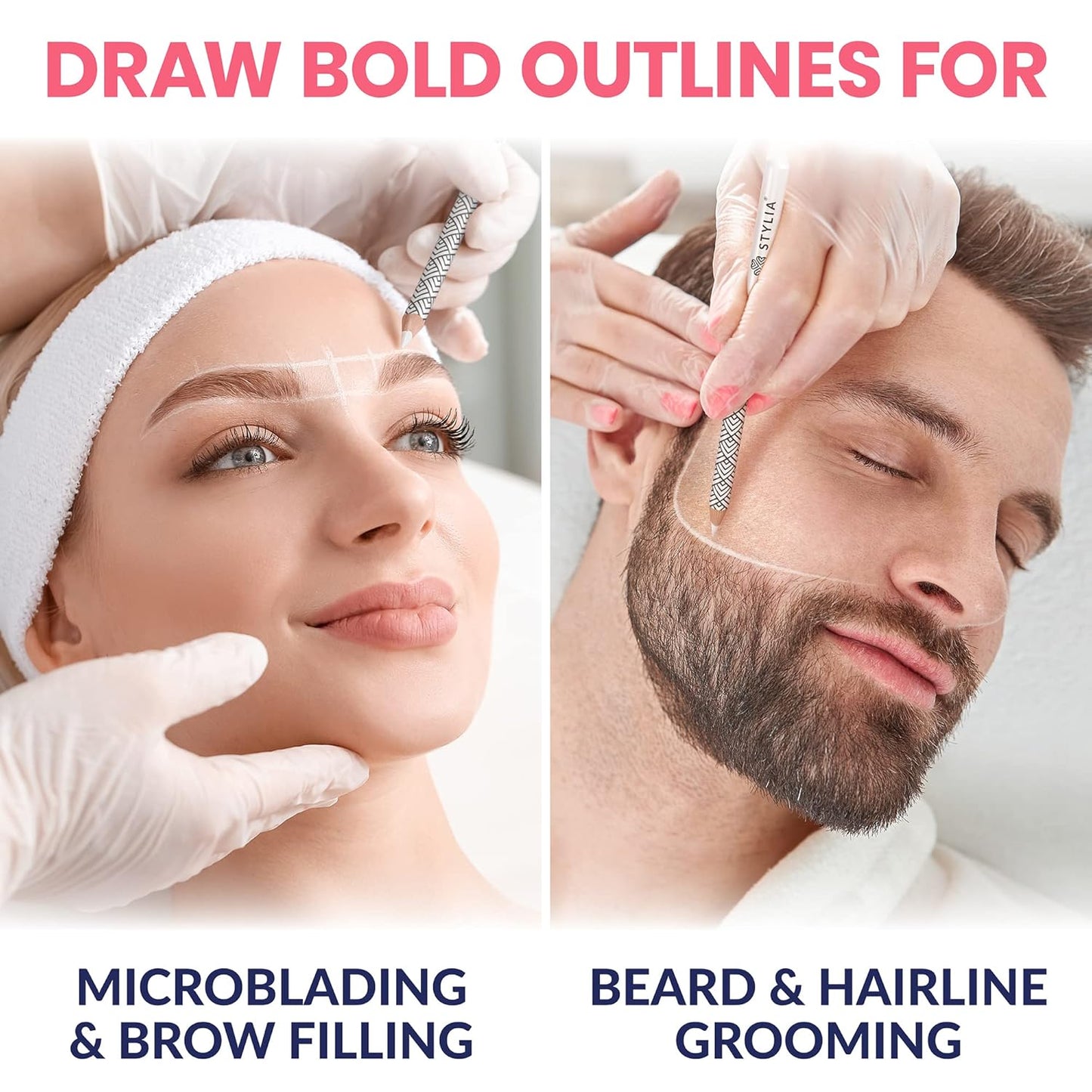 Stylia Waterproof White Eyeliner Pencil For Women – Long-Lasting Microblading Supplies Brow Pencil, Perfect for Defining, Highlighting & Brightening Eyes (12PC White)