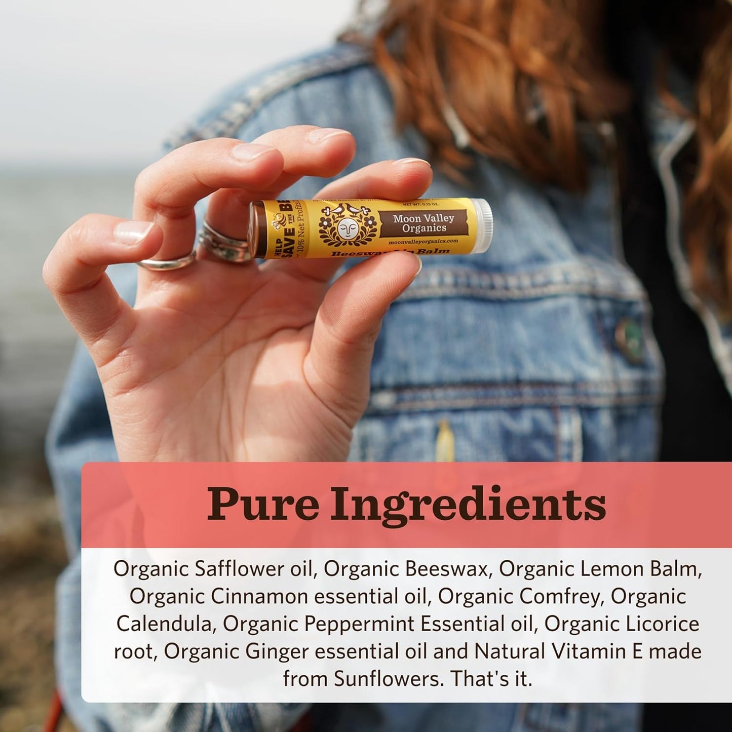 Moon Valley Organics Beeswax Lip Balm for Moisturizing Lips and Cuticles (ZINGY CINNAMON, 4 Count (Pack of 1))