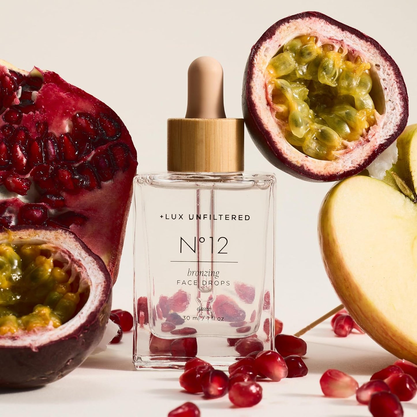 + Lux Unfiltered N°12 Face Tanning Drops - Non-Comedogenic Bronzing Drops for Face with Hyaluronic Acid, Vitamin E, & Passionfruit Oil - Fragrance Free, Cruelty Free, & Vegan Self Tanner