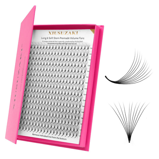 Premade Fans Eyelash Extensions 10D Volume Lash Extensions 0.07 Thickness Eyelash Extension D Curl Premade Lash Fans 10mm Fluffy Soft Handmade Lash Fan(10D-0.07-D,10mm)
