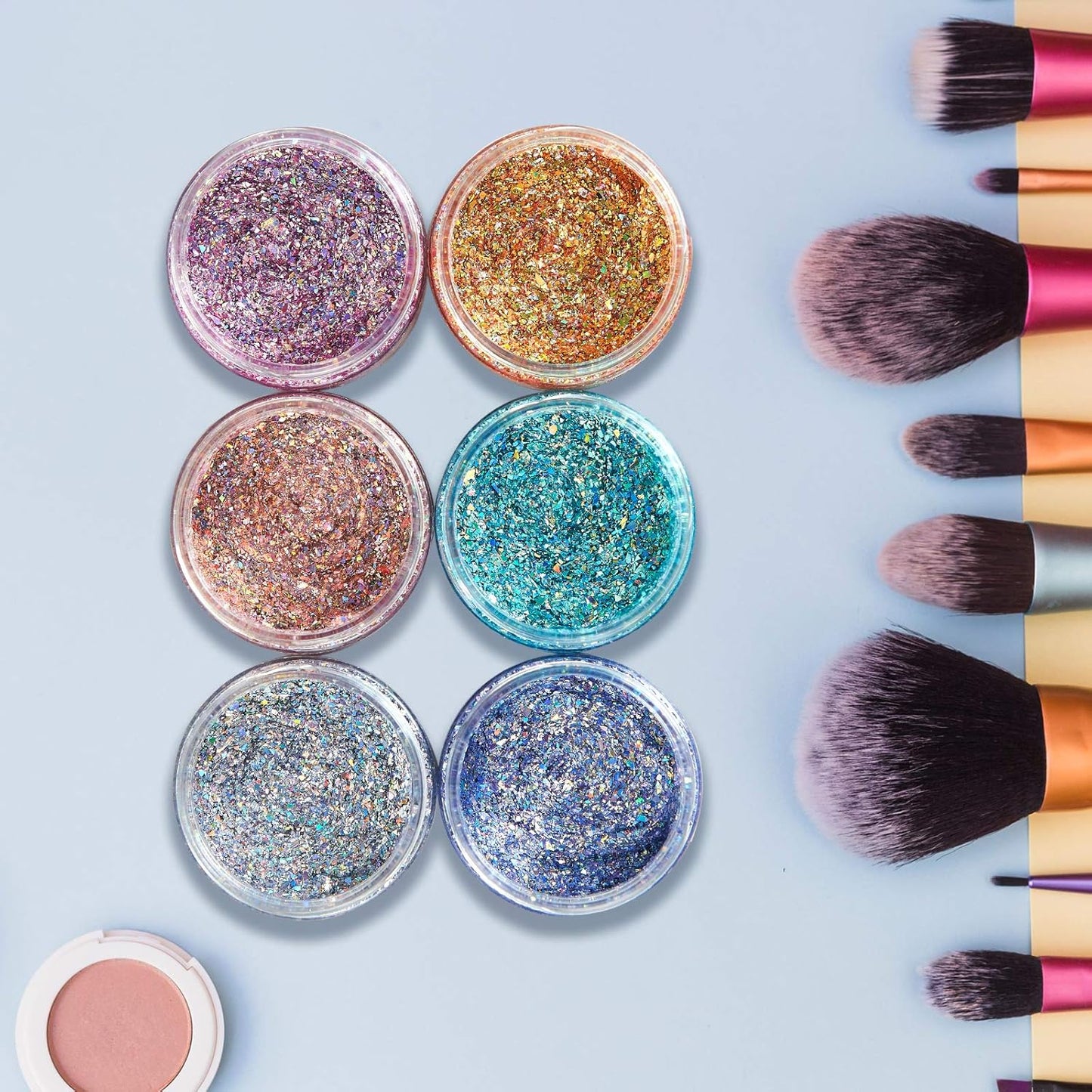 Eternal Moment 36 Pack 2 OZ Plastic Jars Round Clear Cosmetic Container Jars with Lids, Perfect for Lotion, Cream, Ointments, Makeup, Eye Shadow, Rhinestone, Samples, Pot, Travel Storage