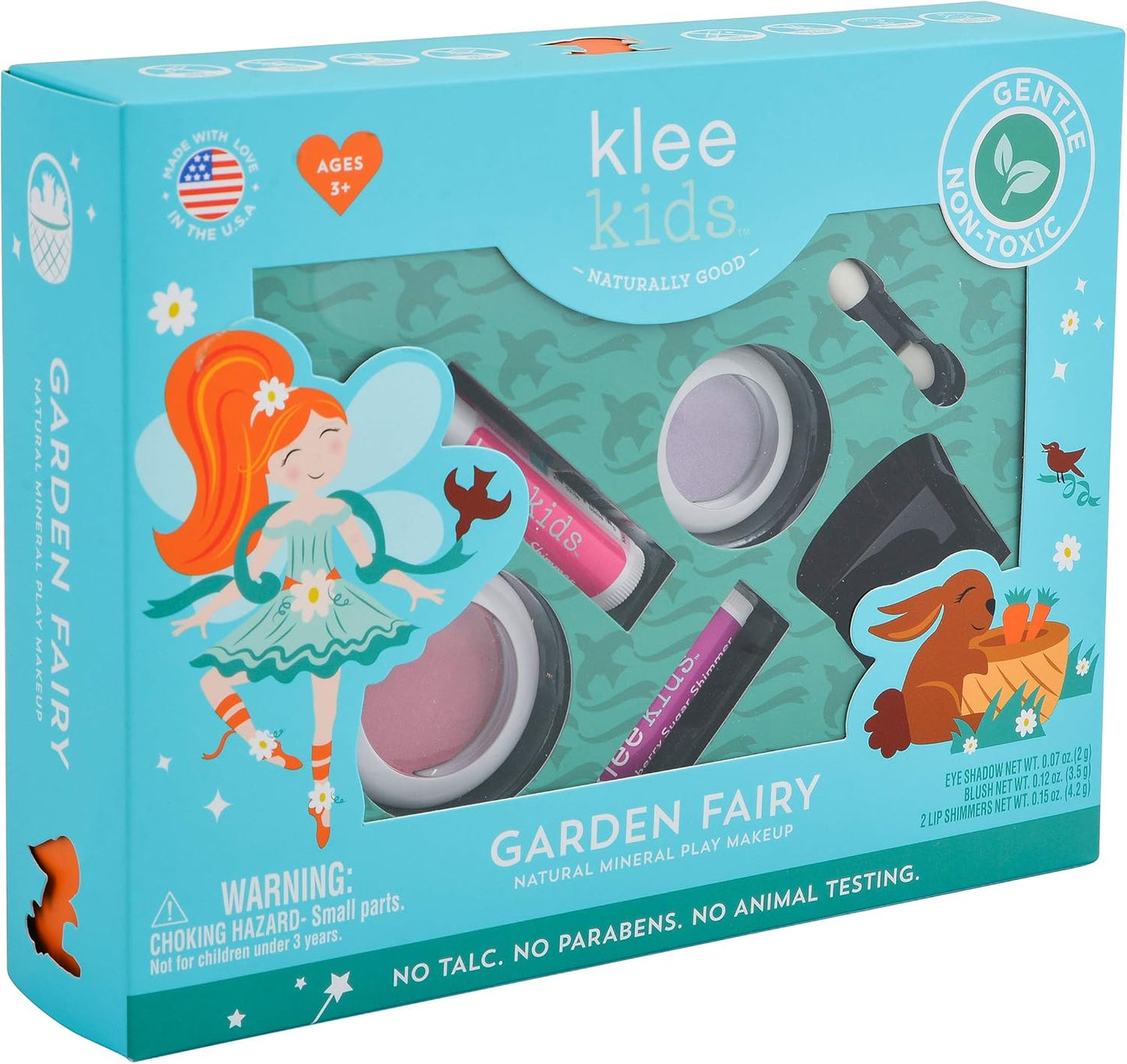 Luna Star Naturals Klee Kids 4 PC Makeup Up Kits with Compacts (Garden Fairy)