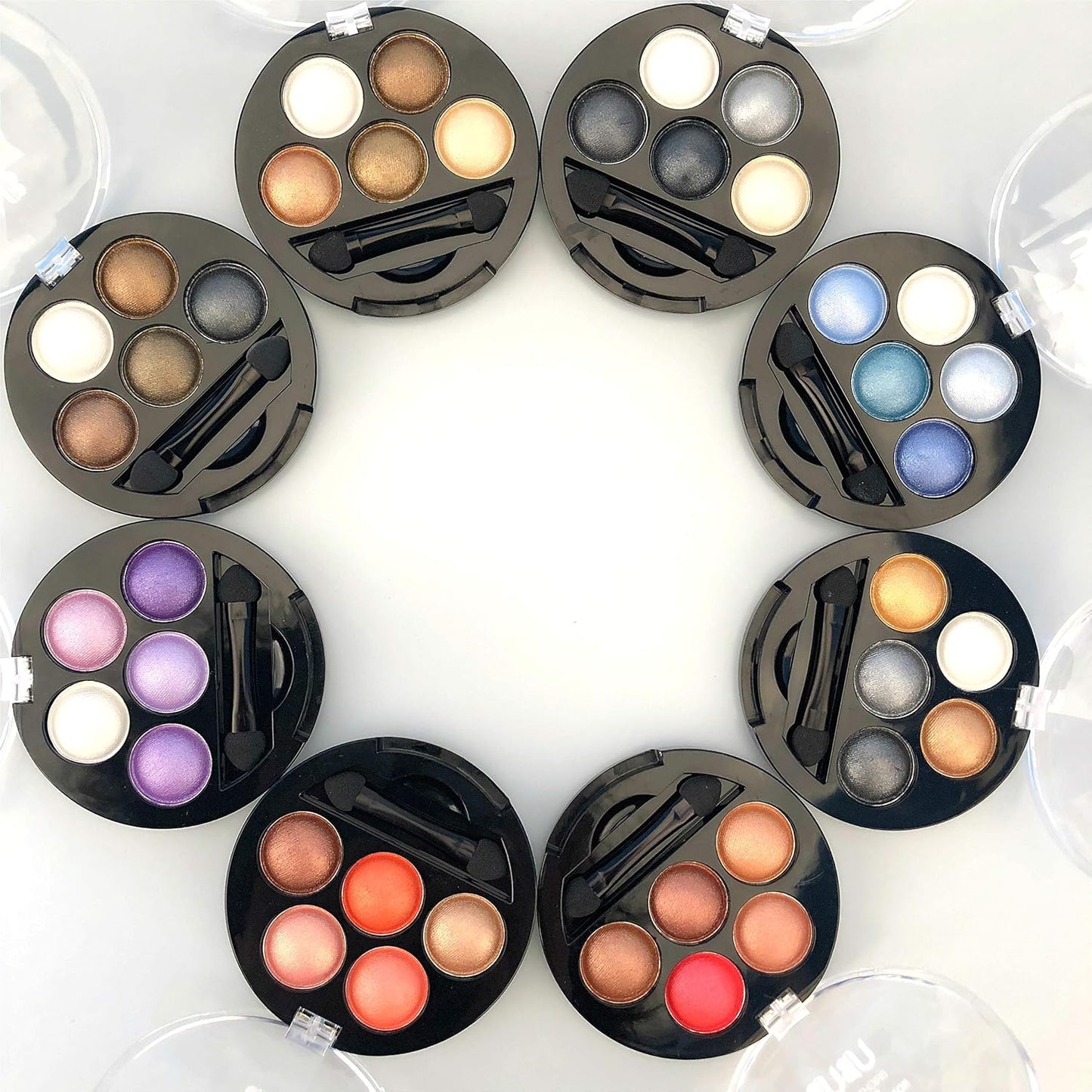 Mallofusa 5 Colors Eye Shadow Palette Powder Metallic Shimmer Eyeshadow Palette (Golden Frenzy) 4.7oz