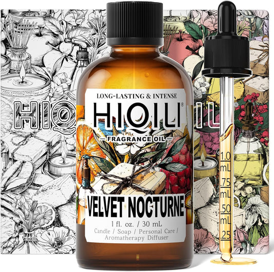 HIQILI Velvet Nocturne Fragrance Oil for Making Candle, Violet & Carnation Scents, DIY Perfume, Great for Diffuser, Long Lasting - 1 Fl Oz