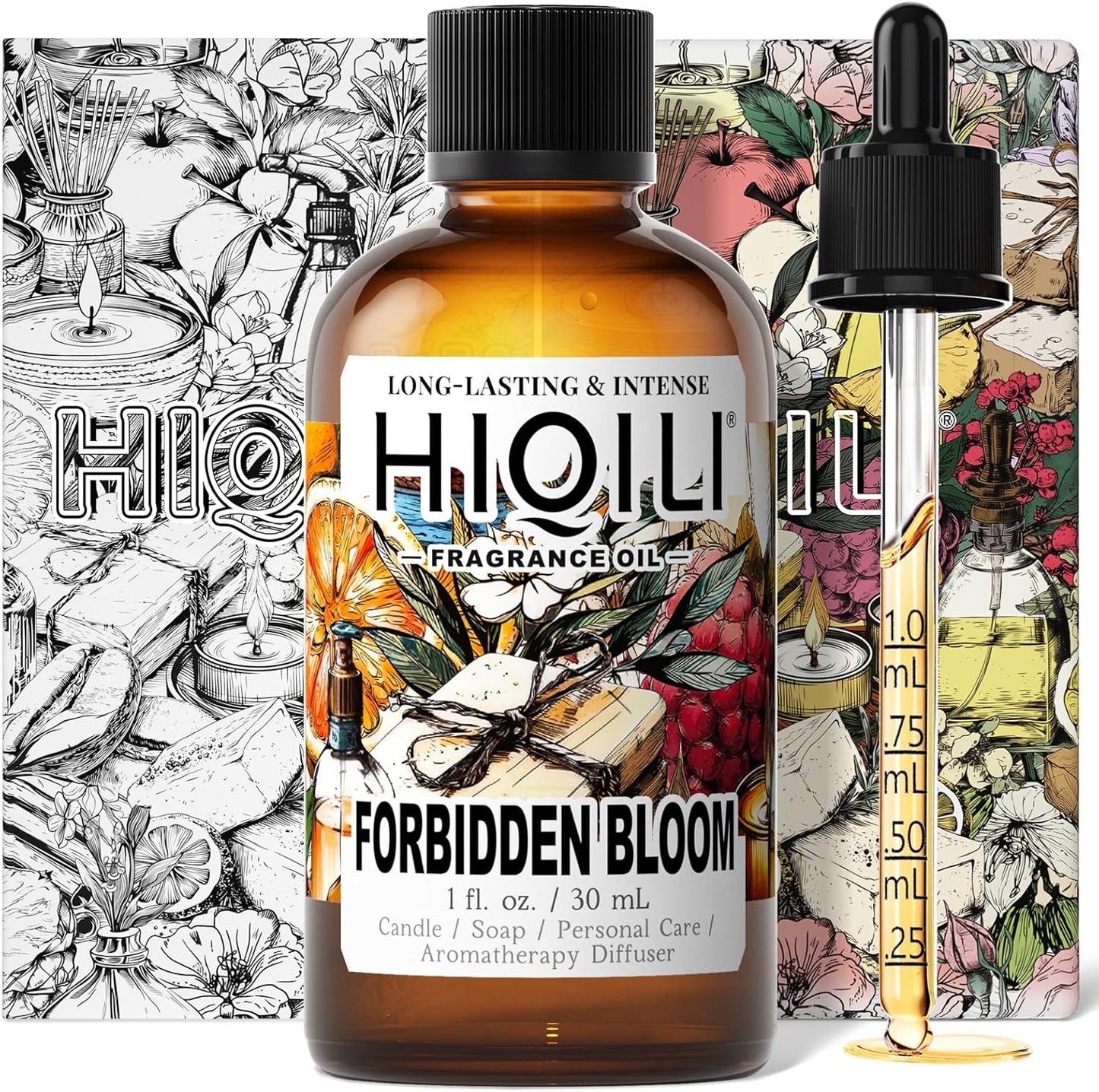 HIQILI Forbidden Bloom Fragrance Oil for Soap & Candle Making, Inspired by Cl.Klein Forb-EU phoria, Home Reed Diffuser, Long Lasting Scents, Add to Wool Dryer Balls - 1 Fl Oz