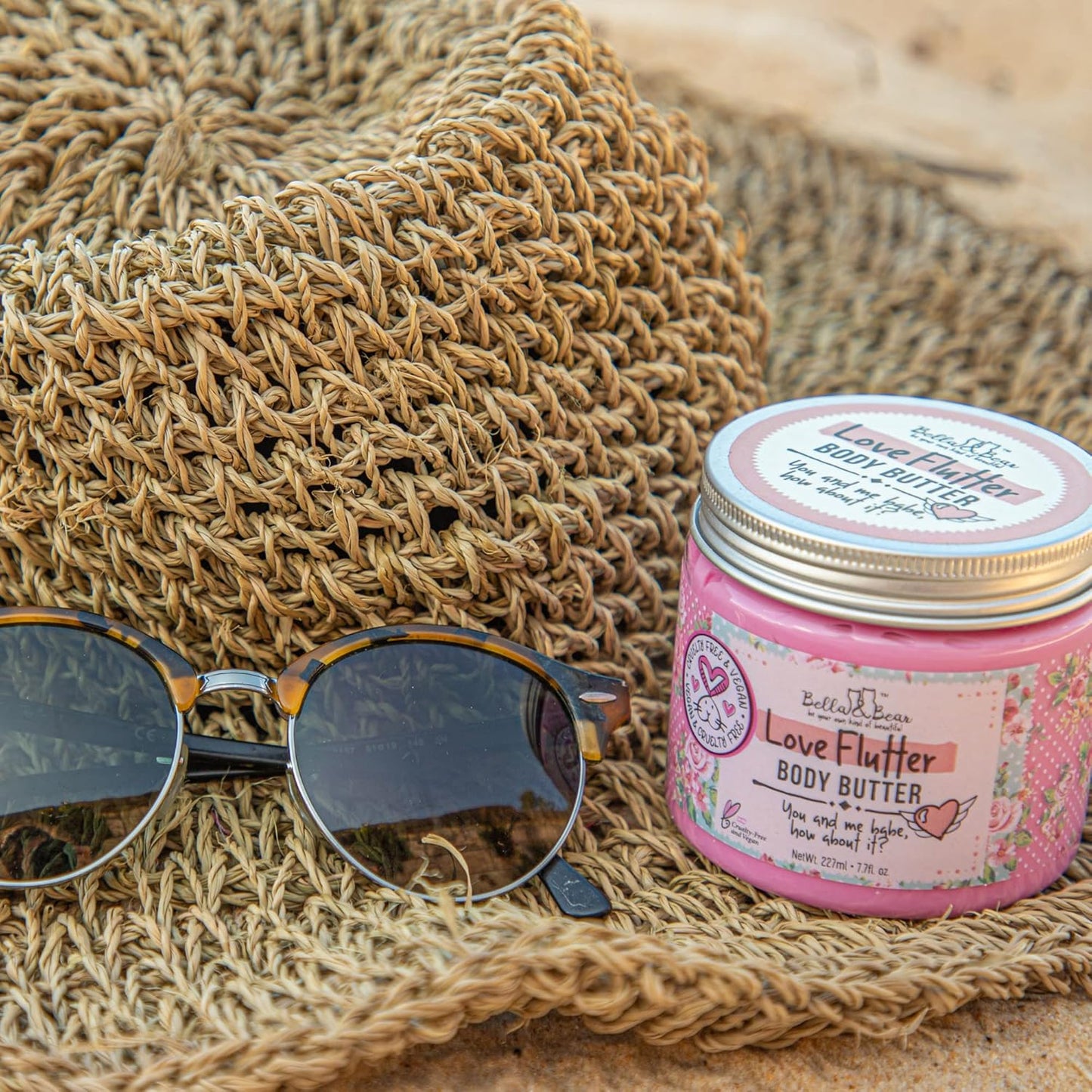 Bella and Bear Love Flutter Body Butter, Hydrating Formula, Soften & Prevent Scars, Stretch Mark Cream, 6.7oz x 12 Bulk