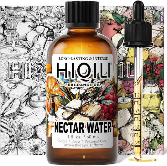 HIQILI Nectar Water Fragrance Oil for Diffuser, Jasmine & Osmanthus Scents, Candle, Soap, Perfume Making, White Floral Long Lasting Aroma - 1 Fl Oz